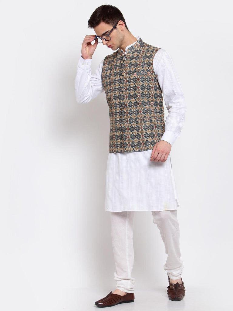 Mens Printed Nehru Jackets-Men's Nehru Jackets-StyleQuotient