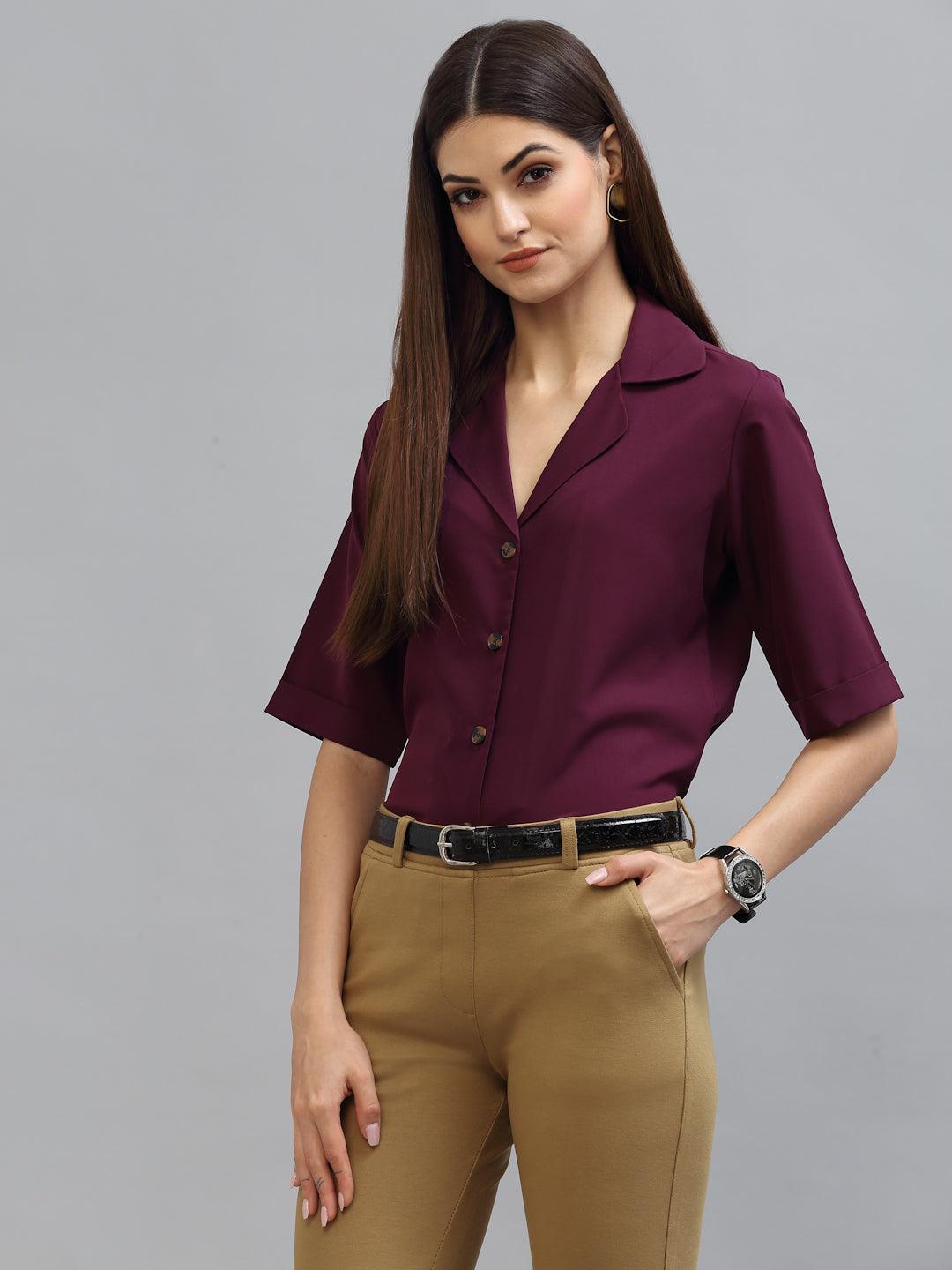 Style Quotient Women Purple Formal Shirt-Shirts-StyleQuotient