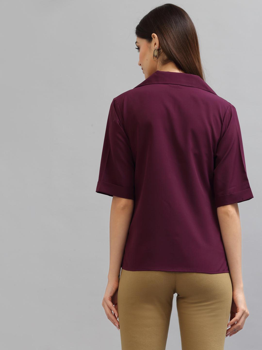 Style Quotient Women Purple Formal Shirt-Shirts-StyleQuotient