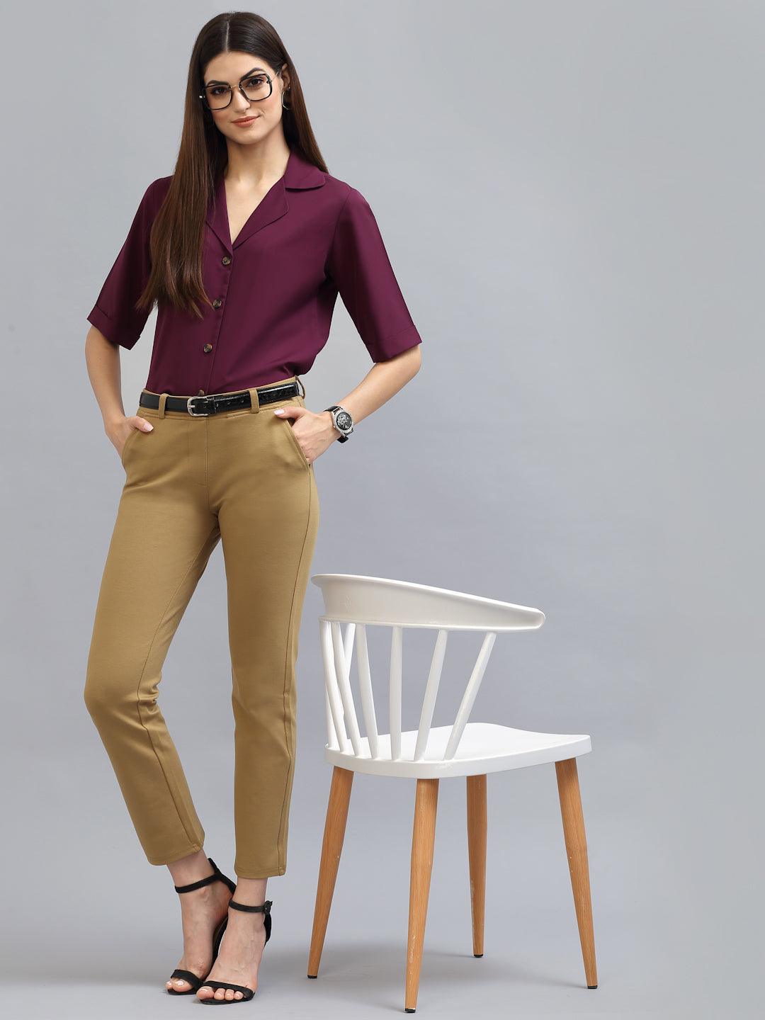 Style Quotient Women Purple Formal Shirt-Shirts-StyleQuotient