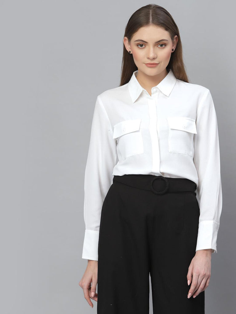 Style Quotient Women White Formal Shirt-Shirts-StyleQuotient