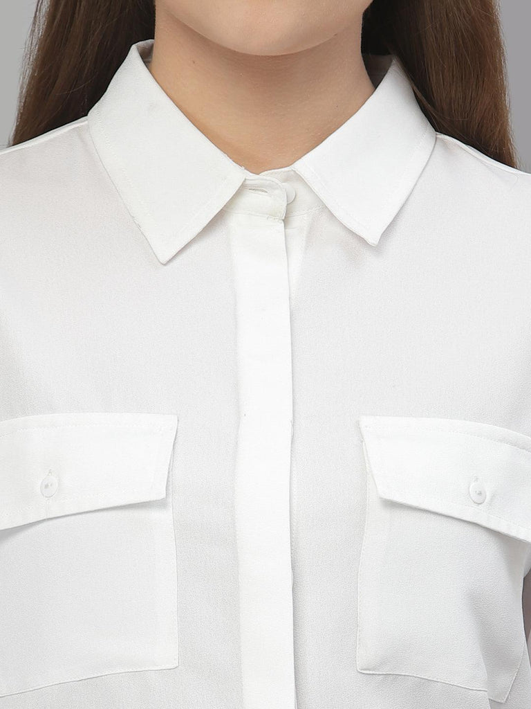 Style Quotient Women White Formal Shirt-Shirts-StyleQuotient