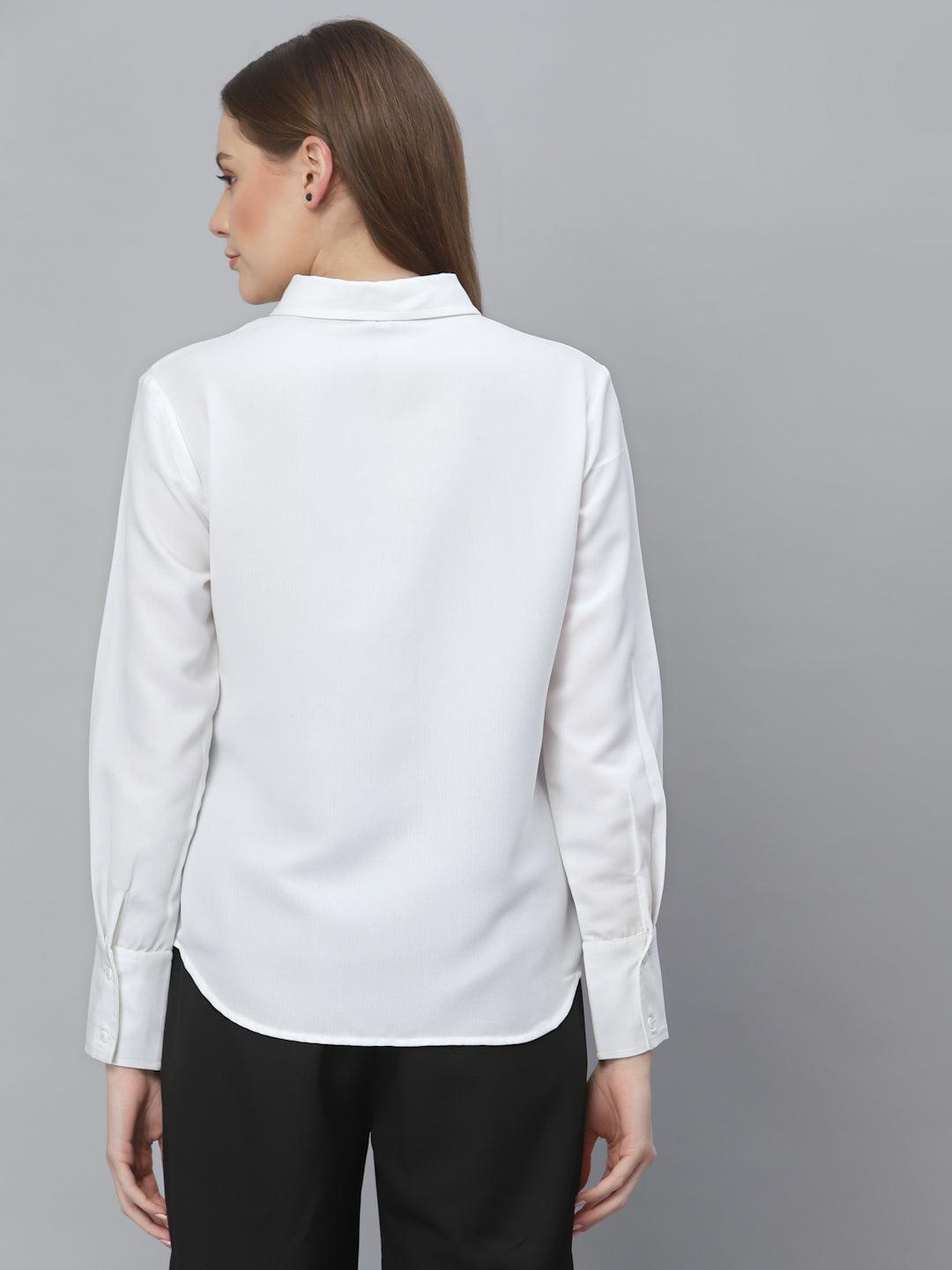 Style Quotient Women White Formal Shirt-Shirts-StyleQuotient