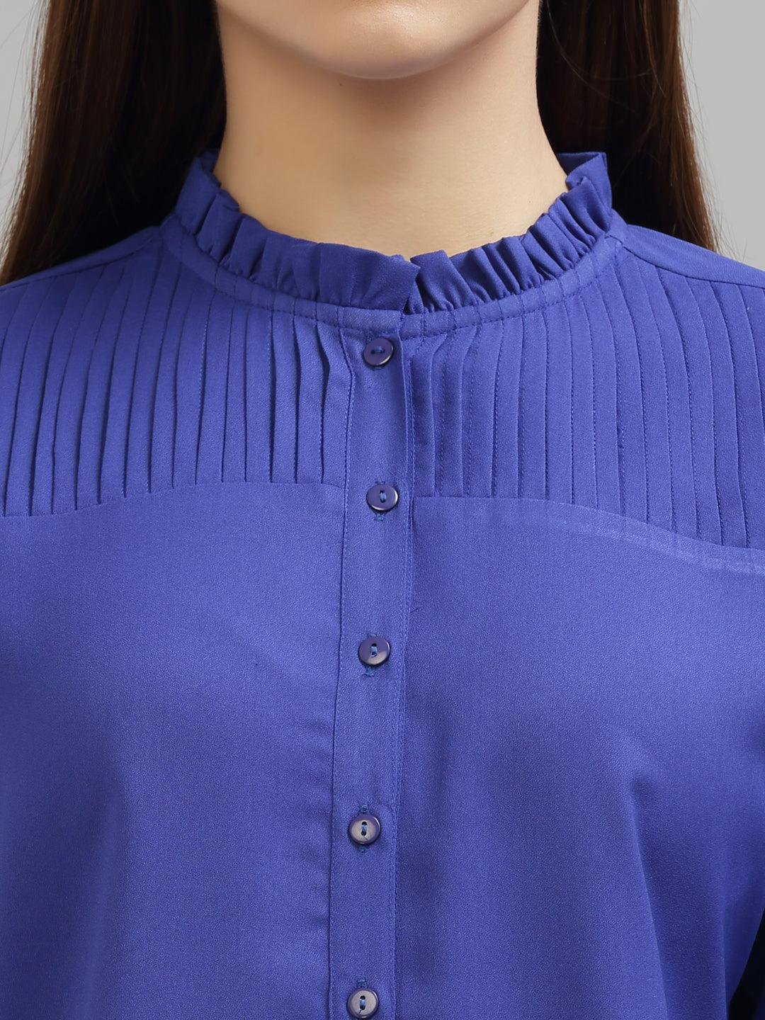 Style Quotient Women Blue Formal Shirt-Shirts-StyleQuotient