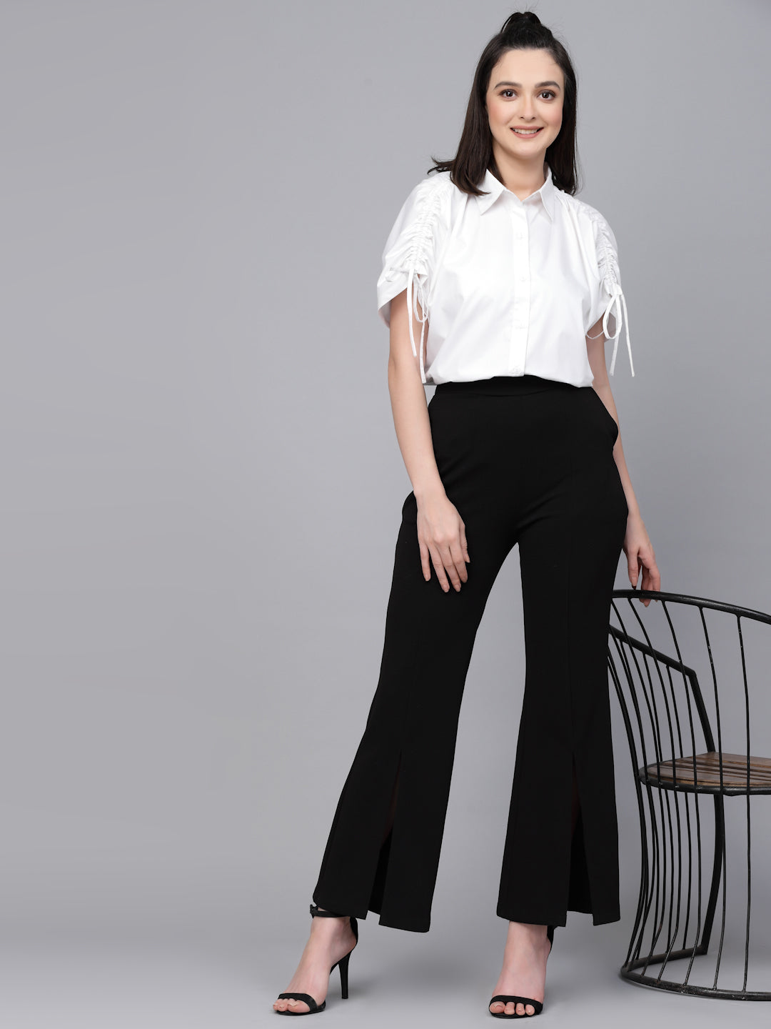 Style Quotient Women White Solid Regular Formal Shirt-Shirts-StyleQuotient