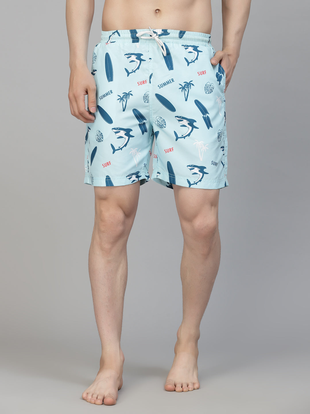 Style Quotient Men Multi Color Marine Printed Polyester Swim Short-Men's swimwear-StyleQuotient