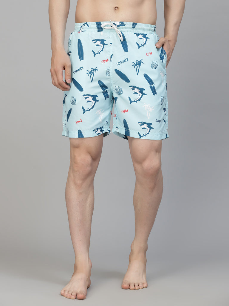 Style Quotient Men Multi Color Marine Printed Polyester Swim Short-Men's swimwear-StyleQuotient