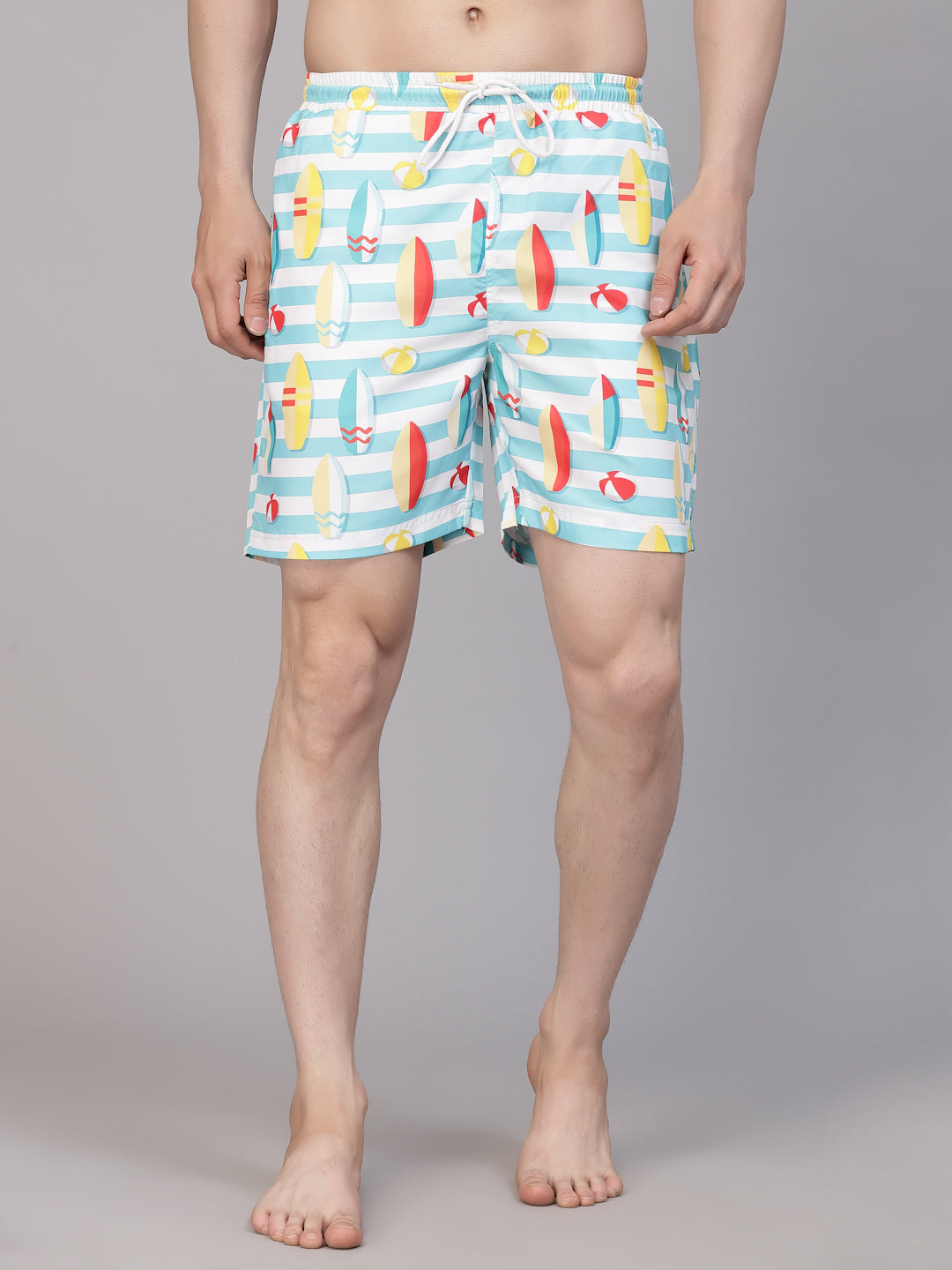 Style Quotient Men Multi Color Surf Boat Printed Polyester Swim Short-Men's swimwear-StyleQuotient