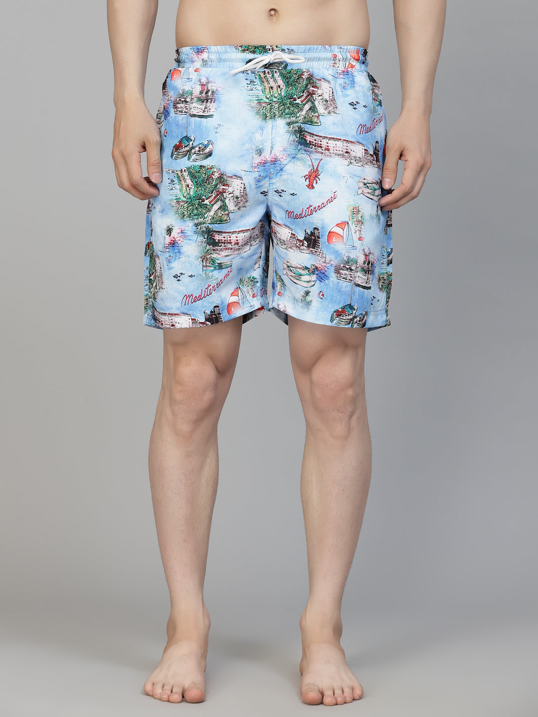 Style Quotient Men Multi Color Tropical Printed Polyester Swim Short-Men's swimwear-StyleQuotient