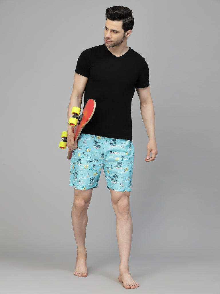 Style Quotient Men Multi Color Tropical Printed Polyester Swim Short-Men's swimwear-StyleQuotient
