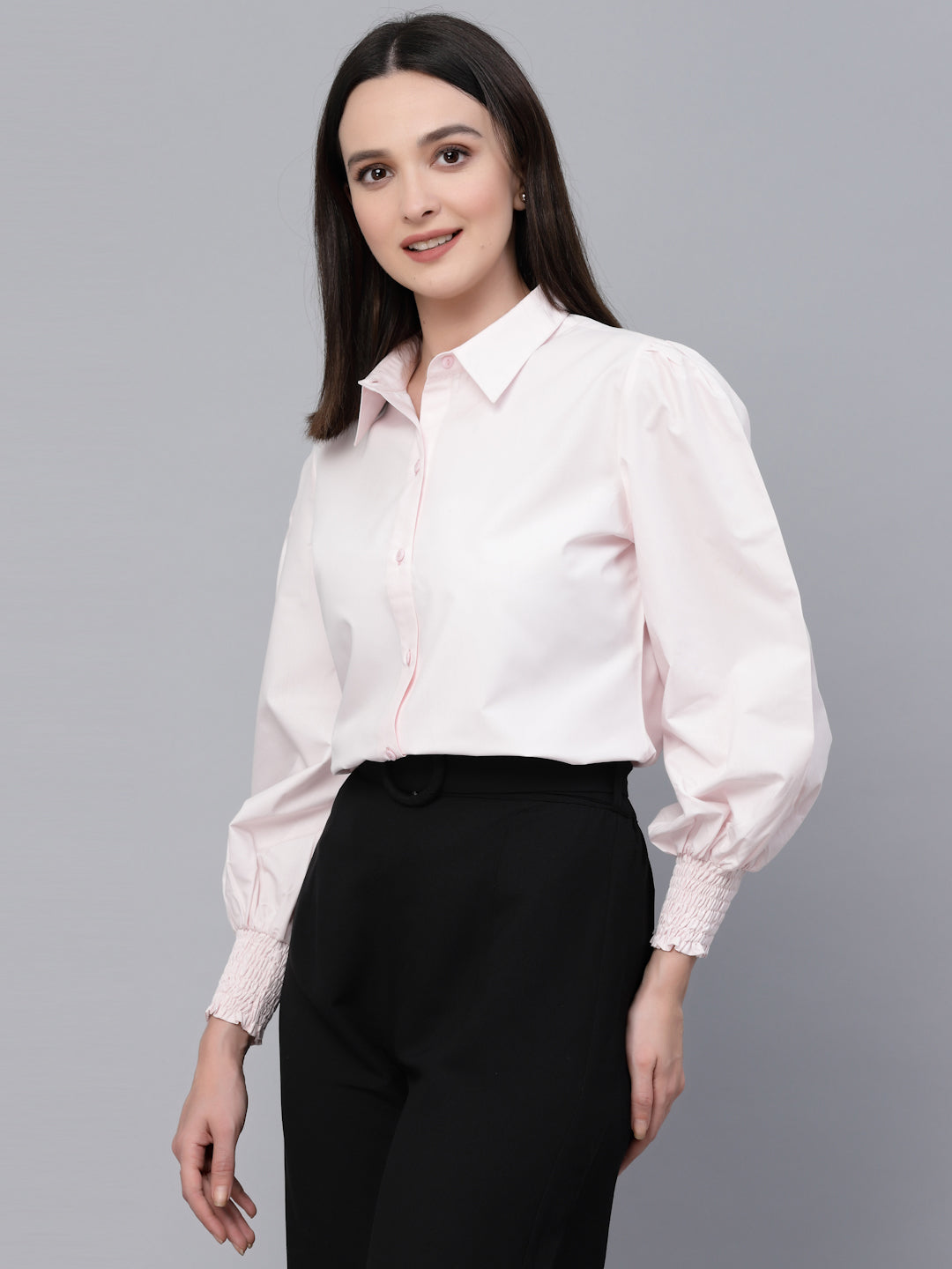 Style Quotient Women solid pink Polycotton formal shirt-Shirts-StyleQuotient