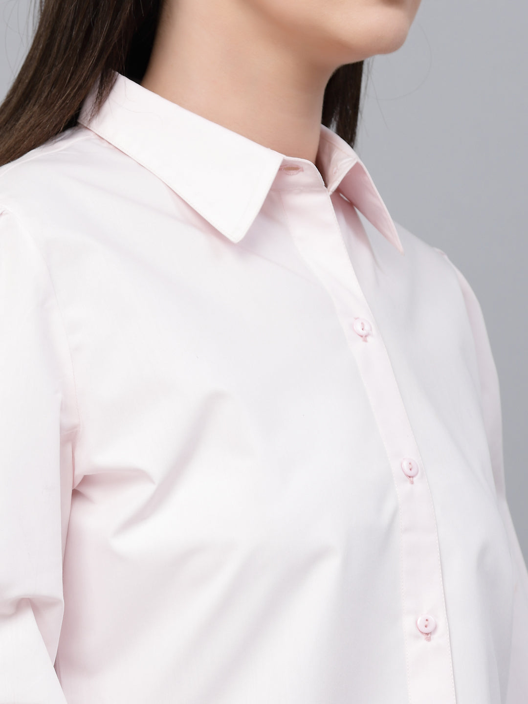 Style Quotient Women solid pink Polycotton formal shirt-Shirts-StyleQuotient