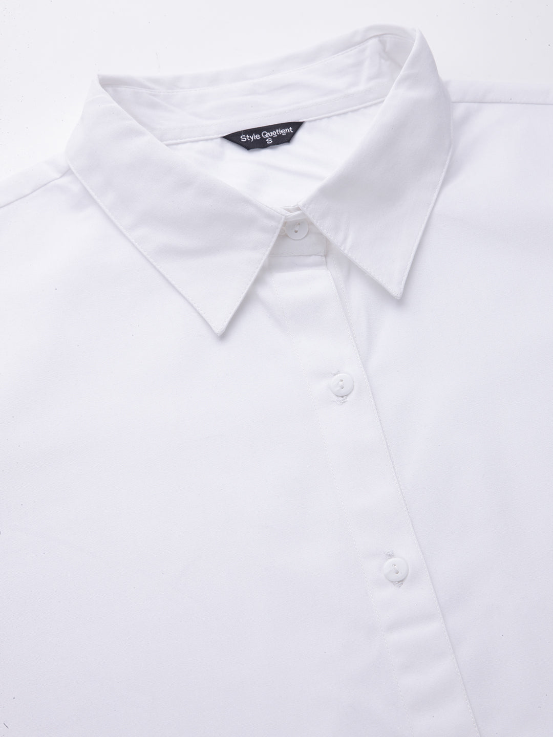 Style Quotient Women White Solid Regular Formal Shirt-Shirts-StyleQuotient