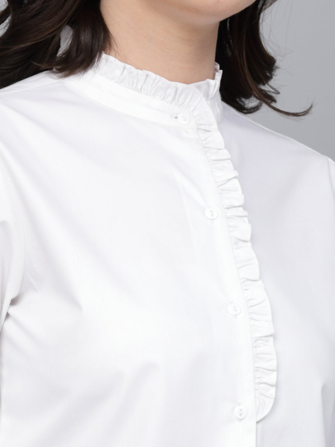 Style Quotient Women White Solid Regular Formal Shirt-Shirts-StyleQuotient