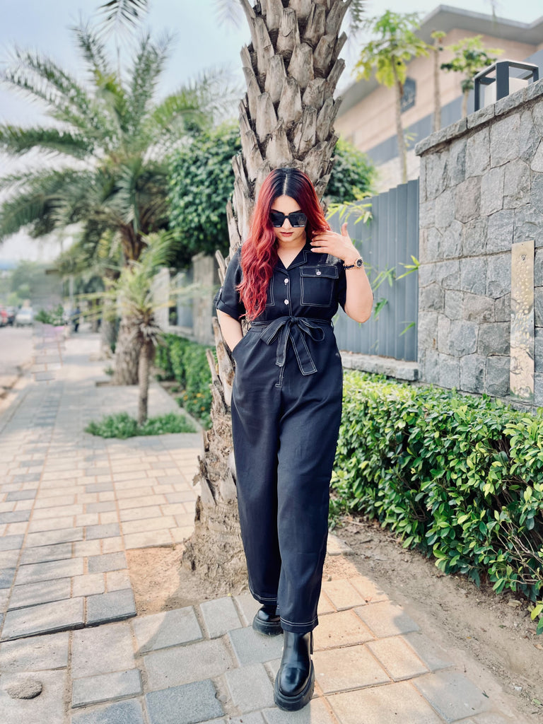 Style Quotient Black Basic Jumpsuit-Jumpsuits-StyleQuotient